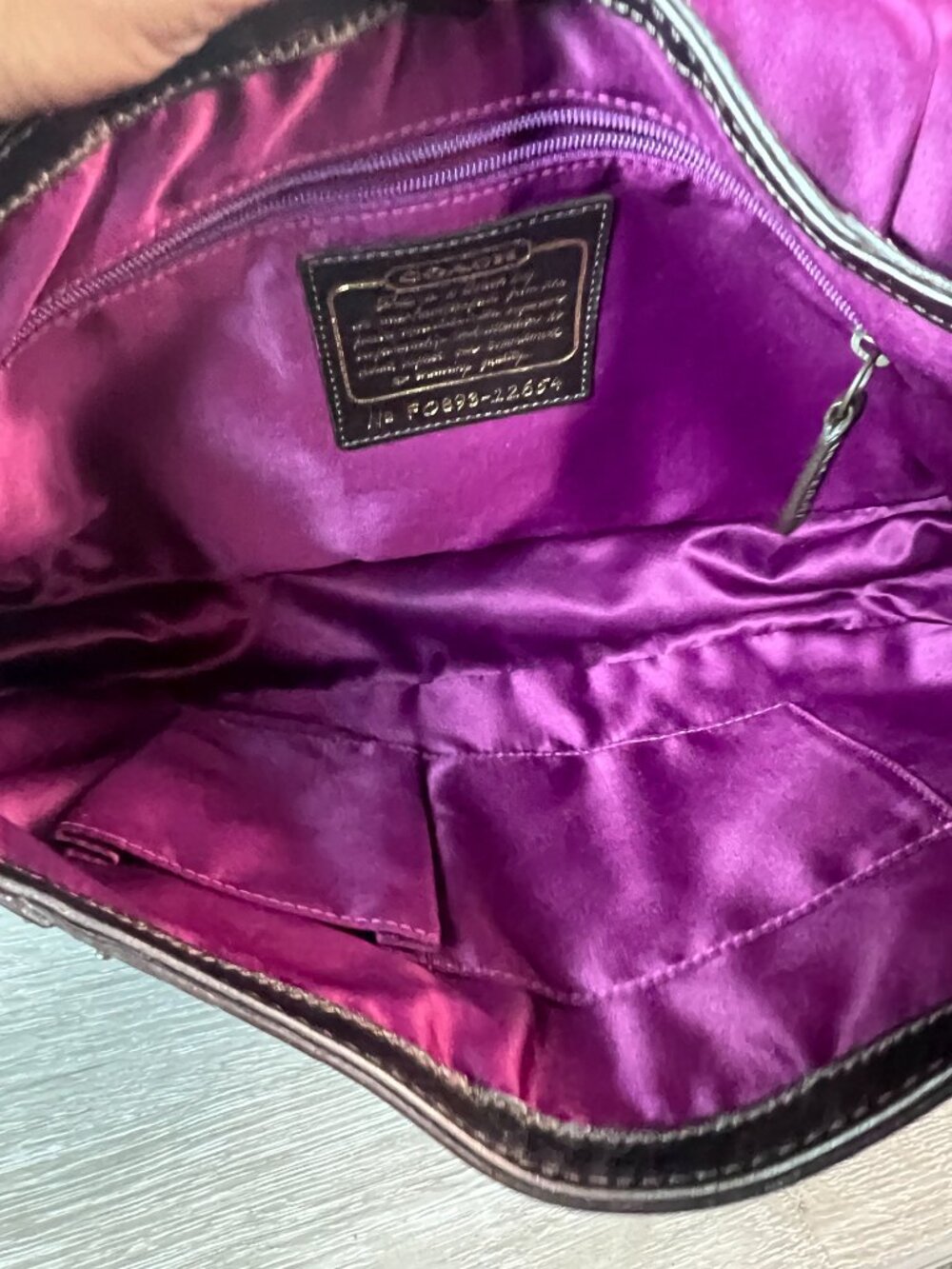 Coach Legacy Garcia Hobo Metallic Bronze Shoulder Bag Buckle Flap Purple - Picture 6 of 7
